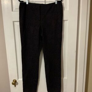 Black and maroon animal print pants